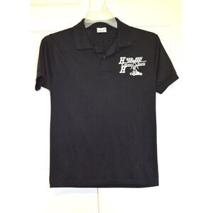 1990's Black SS Auto Racing Logo Polo‎ Shirt Collard Size Small USA Print-Ons